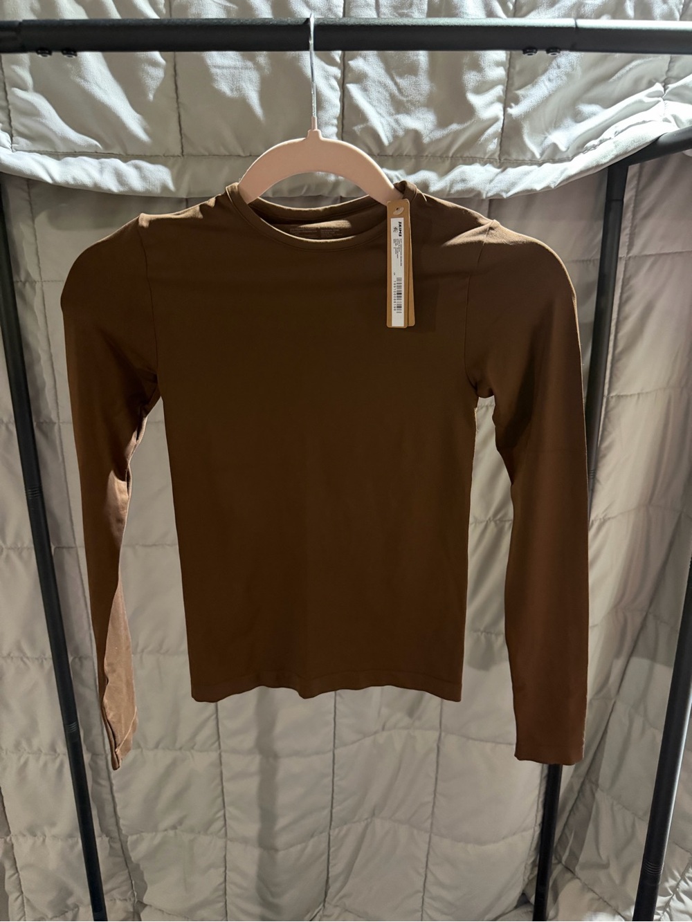 SKIMS Super Soft Smoothing Seamless Long Sleeve - Cocoa Brown